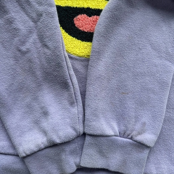 Joe Fresh Girls 7-8 Purple  Emoji Crewneck Sweatshirt - Picture 4 of 6